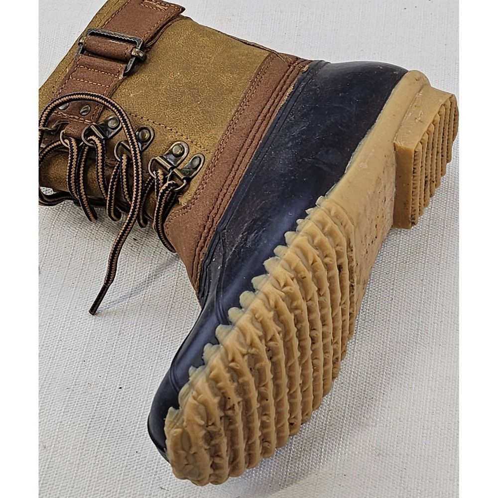JBU by Jambu Windsor Waterproof Duck Boots Brown Navy Faux Fur Lined Womens‎ 6M - Picture 7 of 9